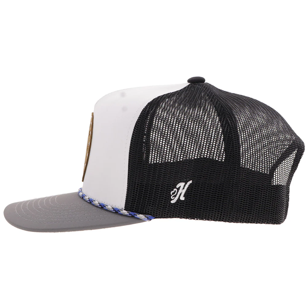 "Spur" Hat White/Charcoal W/Leather