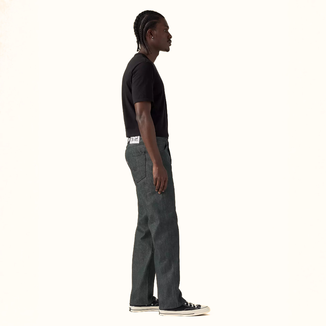 Levi’s 501 Original Shrink-to-Fit men’s raw denim jeans side view