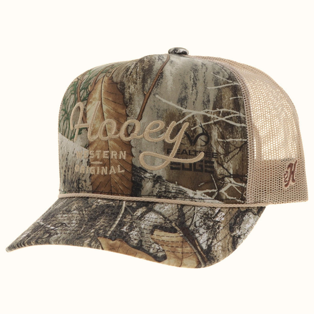 Hooey OG RealTree Edge Camo Trucker Hat front angle view