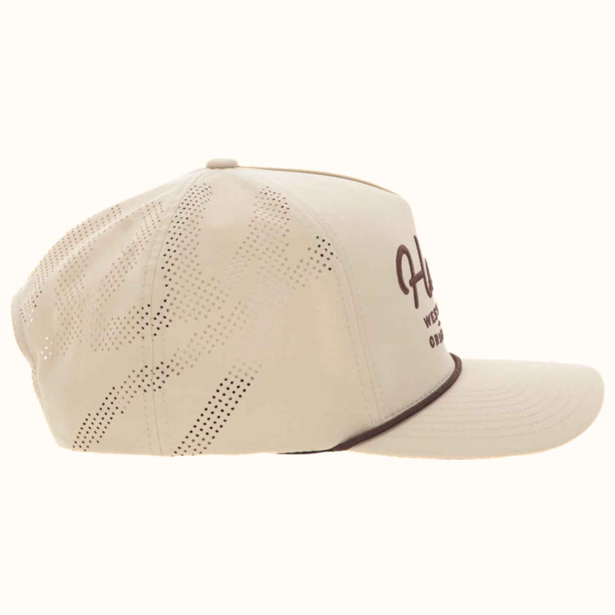 Hooey OG 5-Panel Snapback Hat in tan side view