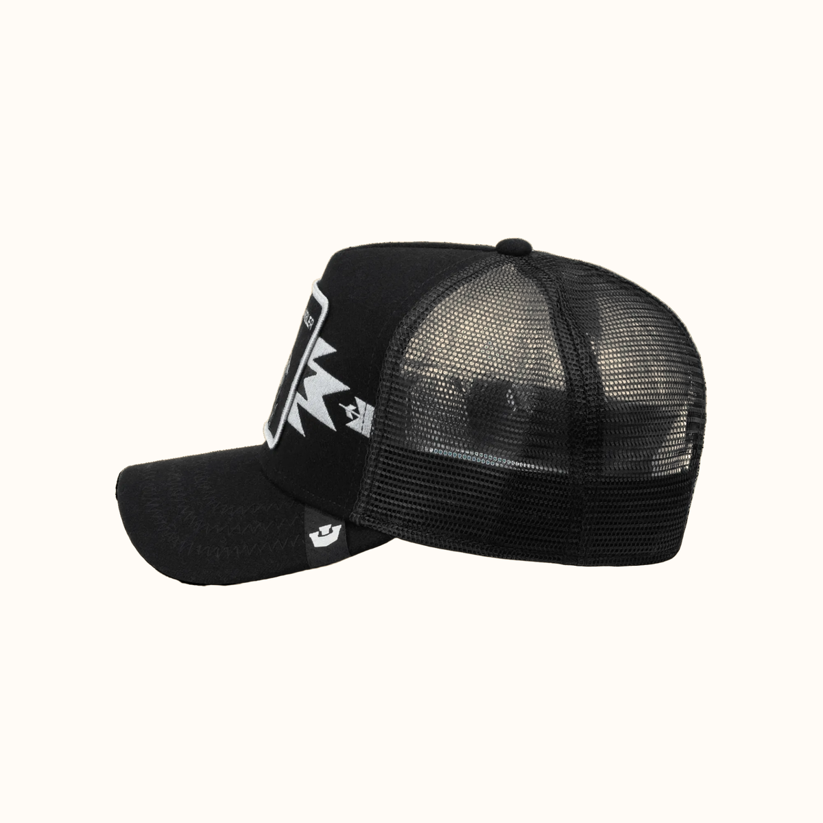 Goorin Bros. Canyon Gambler black trucker hat side view