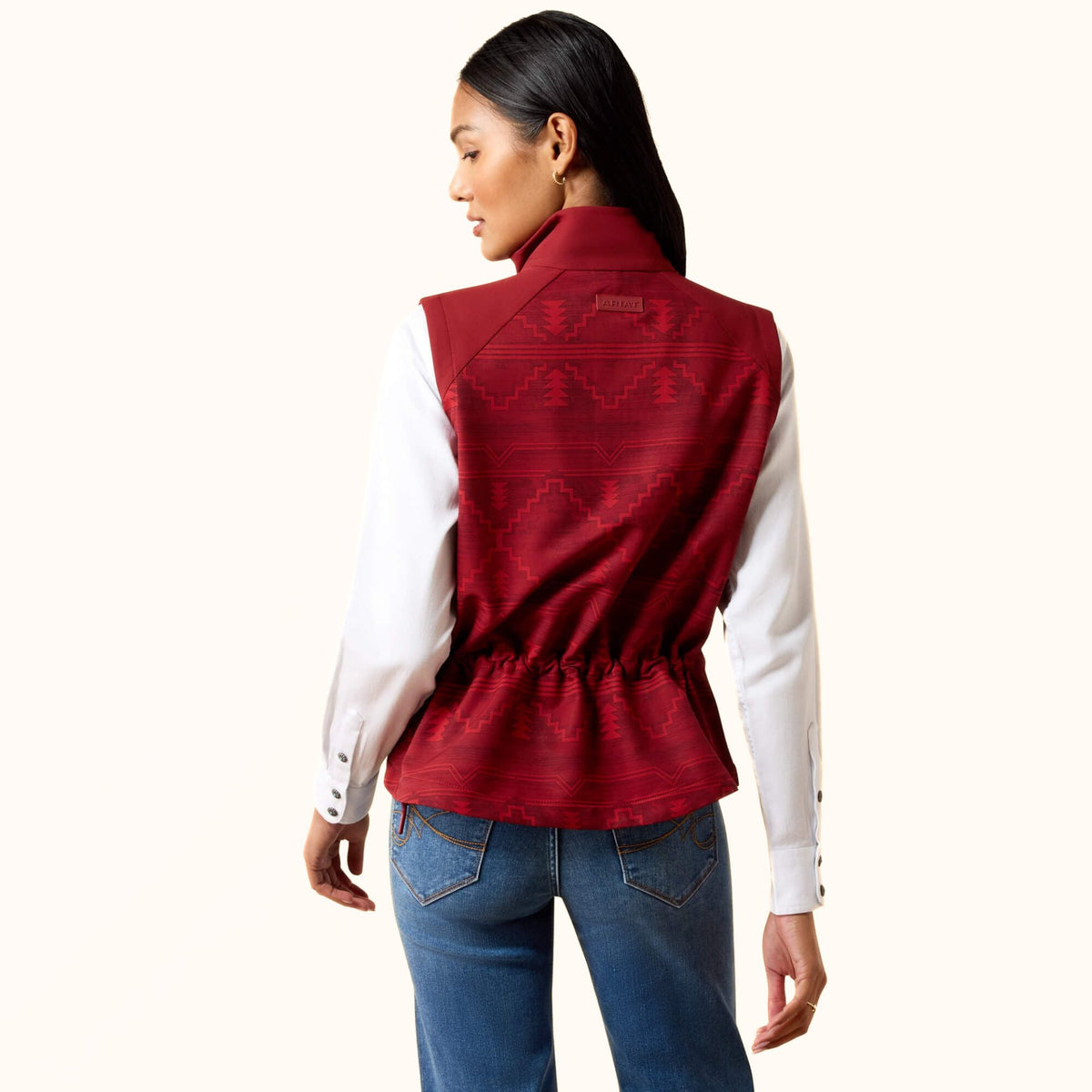 Ariat Atlas Softshell Vest in red back view
