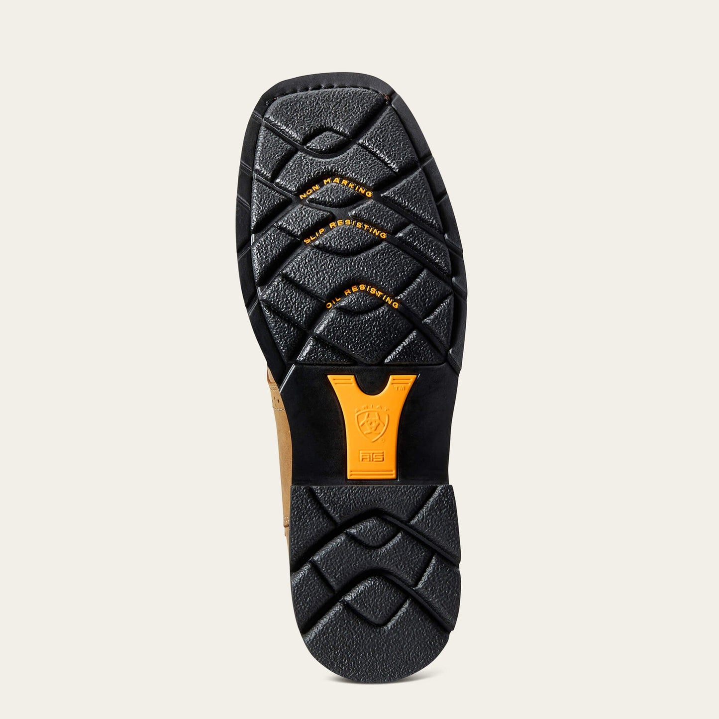 Outsole view of Ariat Sierra Wide Square Toe Work Boot showing tread pattern