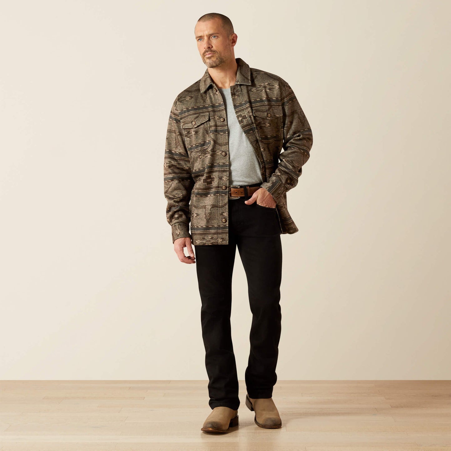 Chaqueta camisera estampada Caldwell