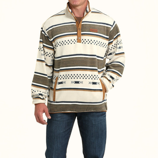 Full front view of Cinch Polar Fleece Pullover on model