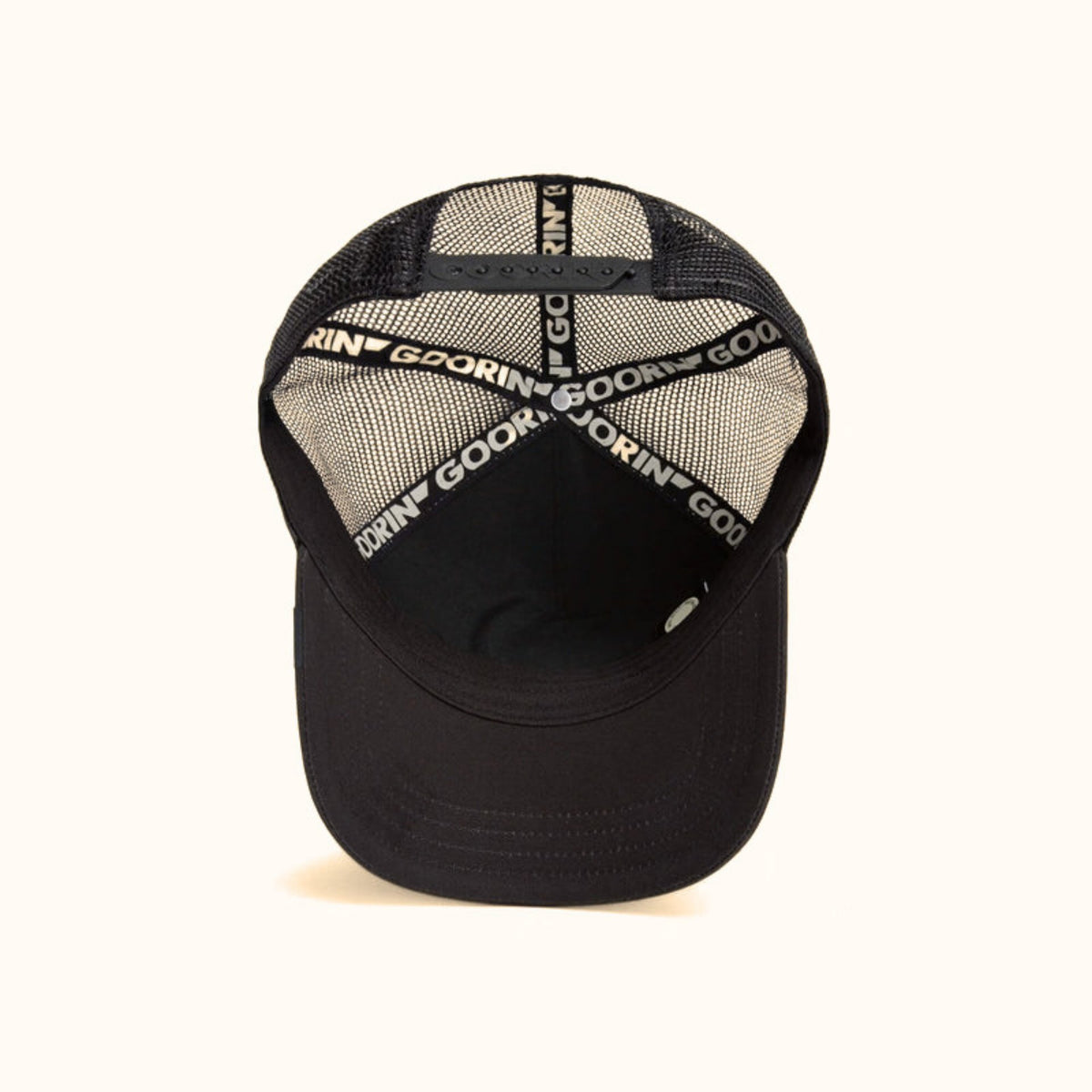 Goorin Bros. Deadly Scorpion Trucker Hat black mesh interior view