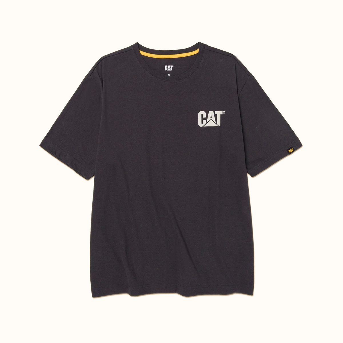 CAT Thumbs Up men’s black graphic T-shirt front view