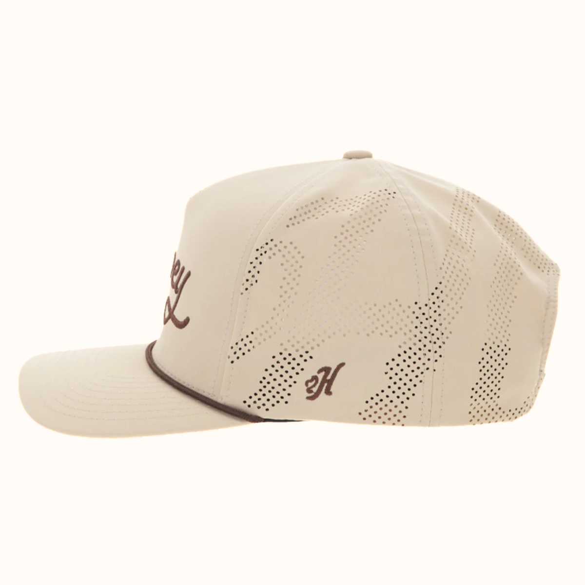 Hooey OG 5-Panel Snapback Hat in tan side view