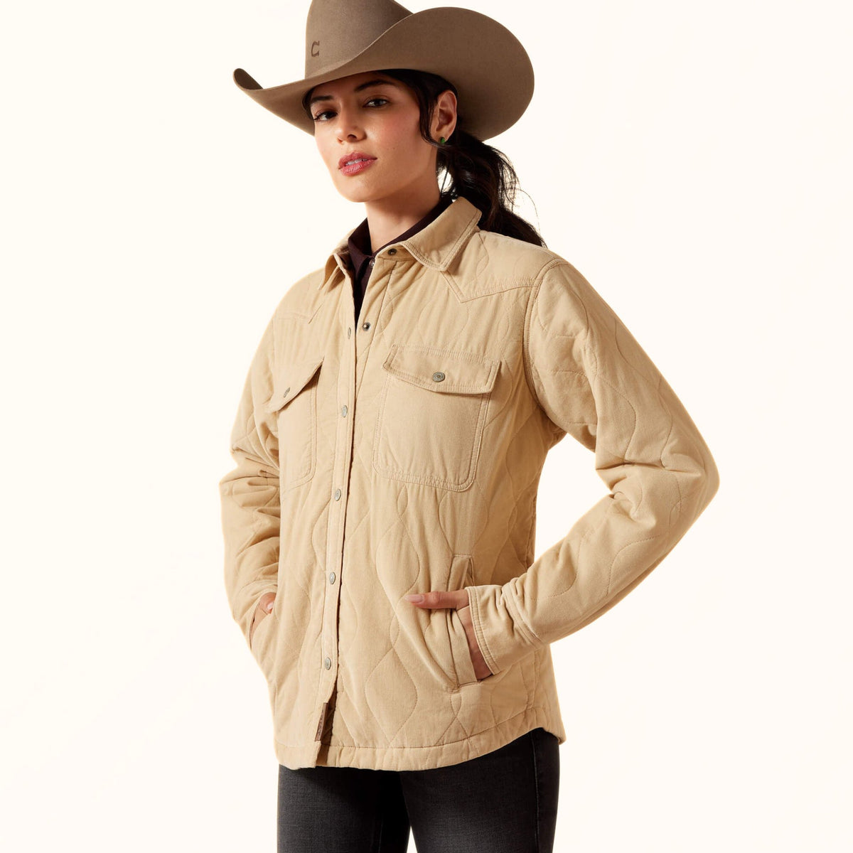 Ariat Obispo Insulated Western Jacket in tan front view