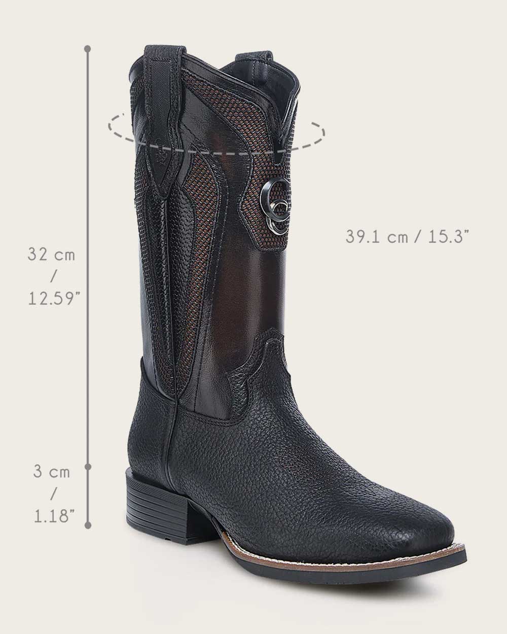 Bota de Bisonte Negro de Rodeo Occidental