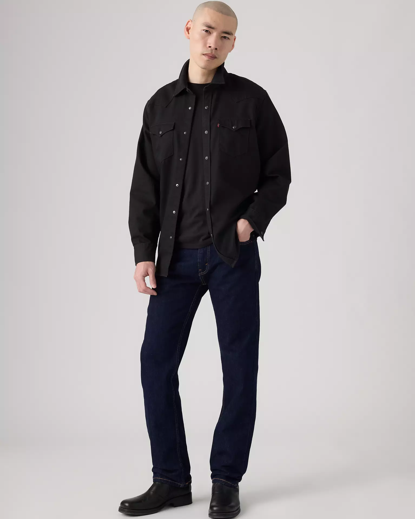 Levi’s 505 Regular Fit Men’s Jeans front view on model