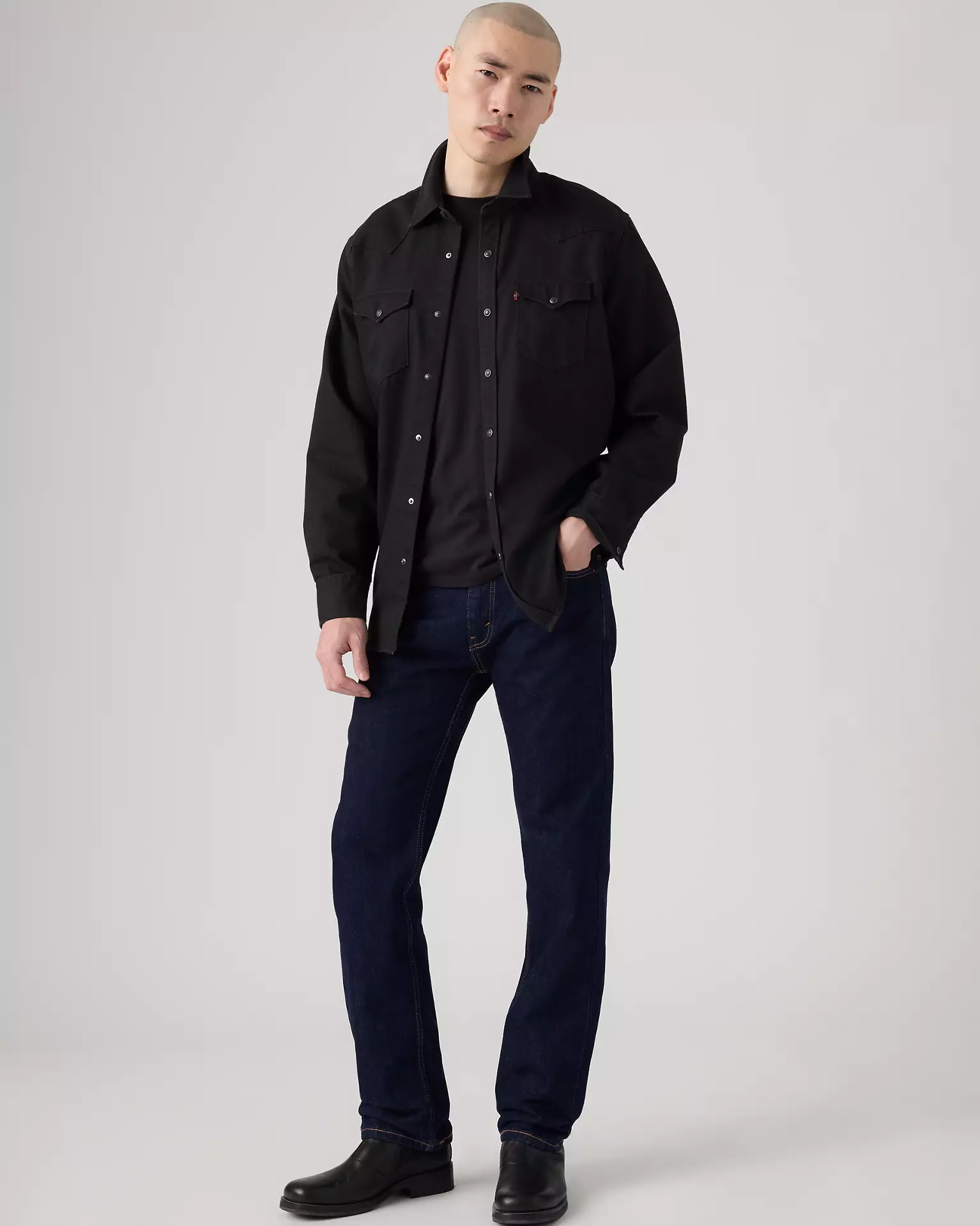 Levi’s 505 Regular Fit Men’s Jeans front view on model
