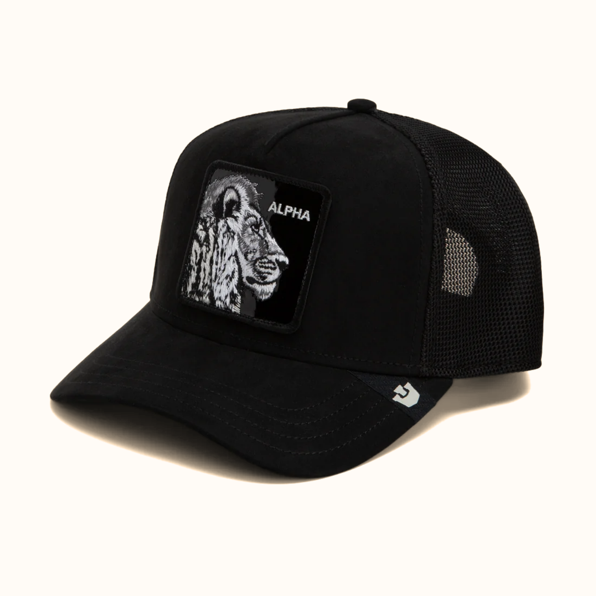 Goorin Bros. Blackout Lion trucker hat angle view