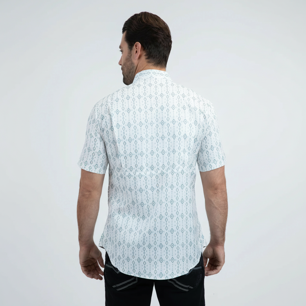 Men's Performance Western Short Sleeve White Shirt