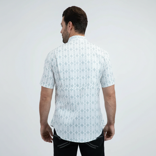 Men's Performance Western Short Sleeve White Shirt