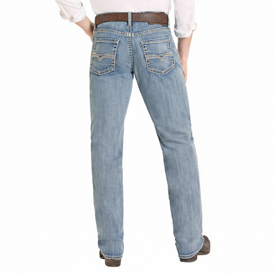 Rock & Roll Denim Relaxed Fit Classic Stitch Stackable Bootcut Jeans rear view