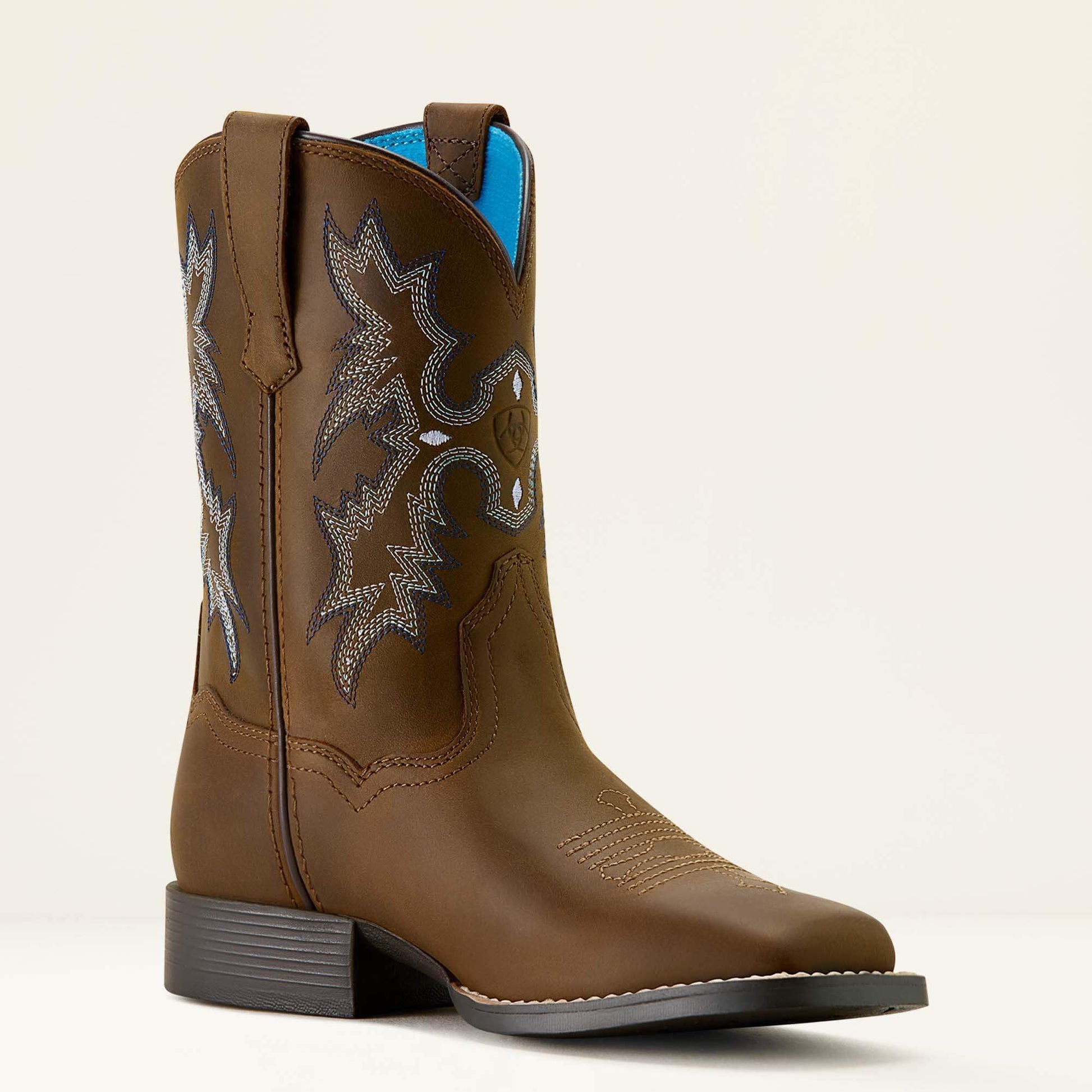 Tombstone wide square toe boot opposite angled profile