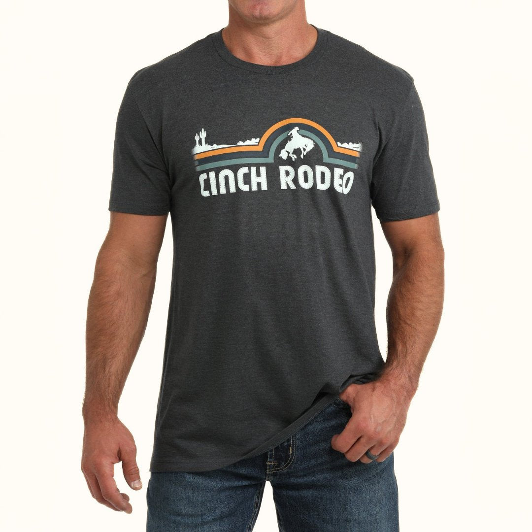 Cinch Men’s Rodeo Graphic T-Shirt in charcoal front view