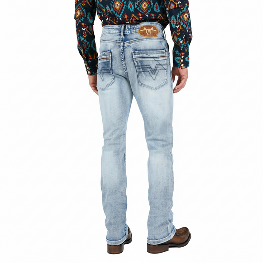 Jeans Holt para Hombre, Corte Bota, Azul Claro