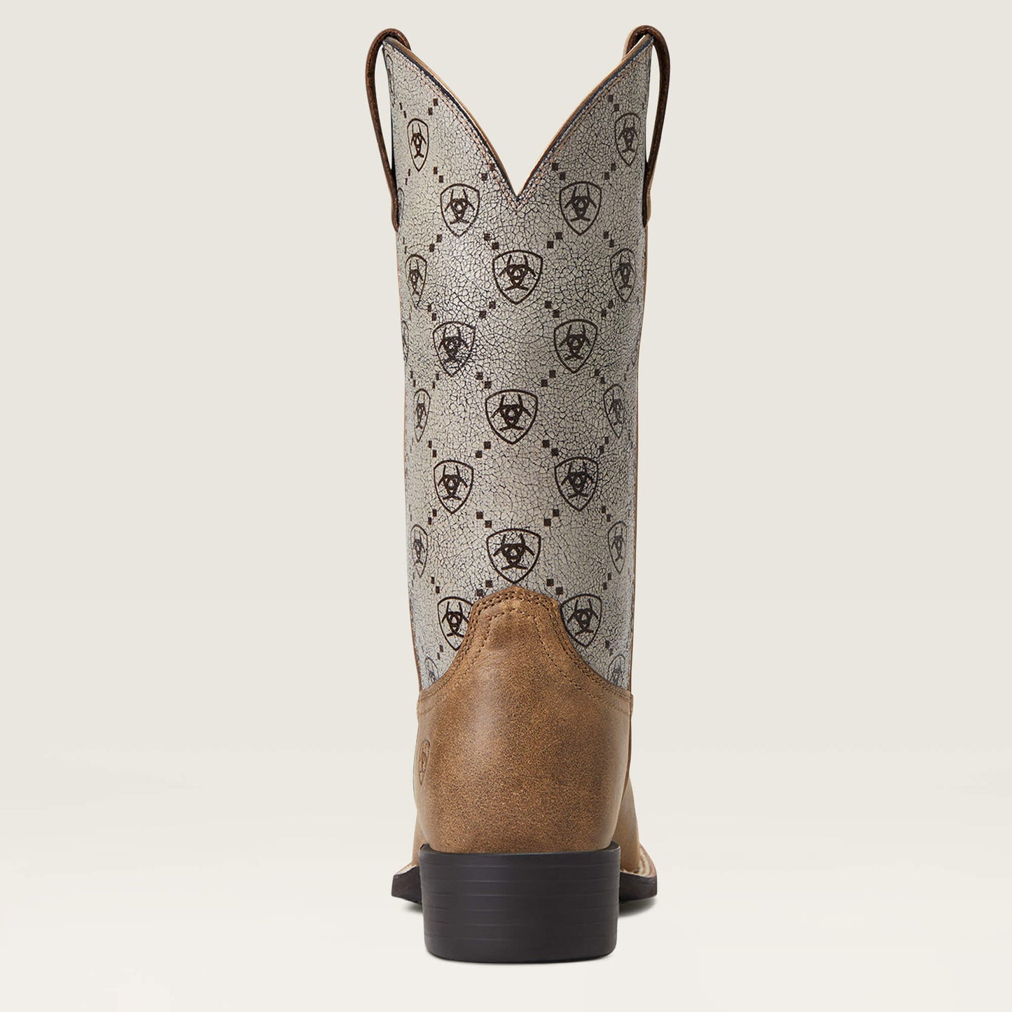 Ariat Women’s Brown Round Up Wide Square Toe Western Boot rear view