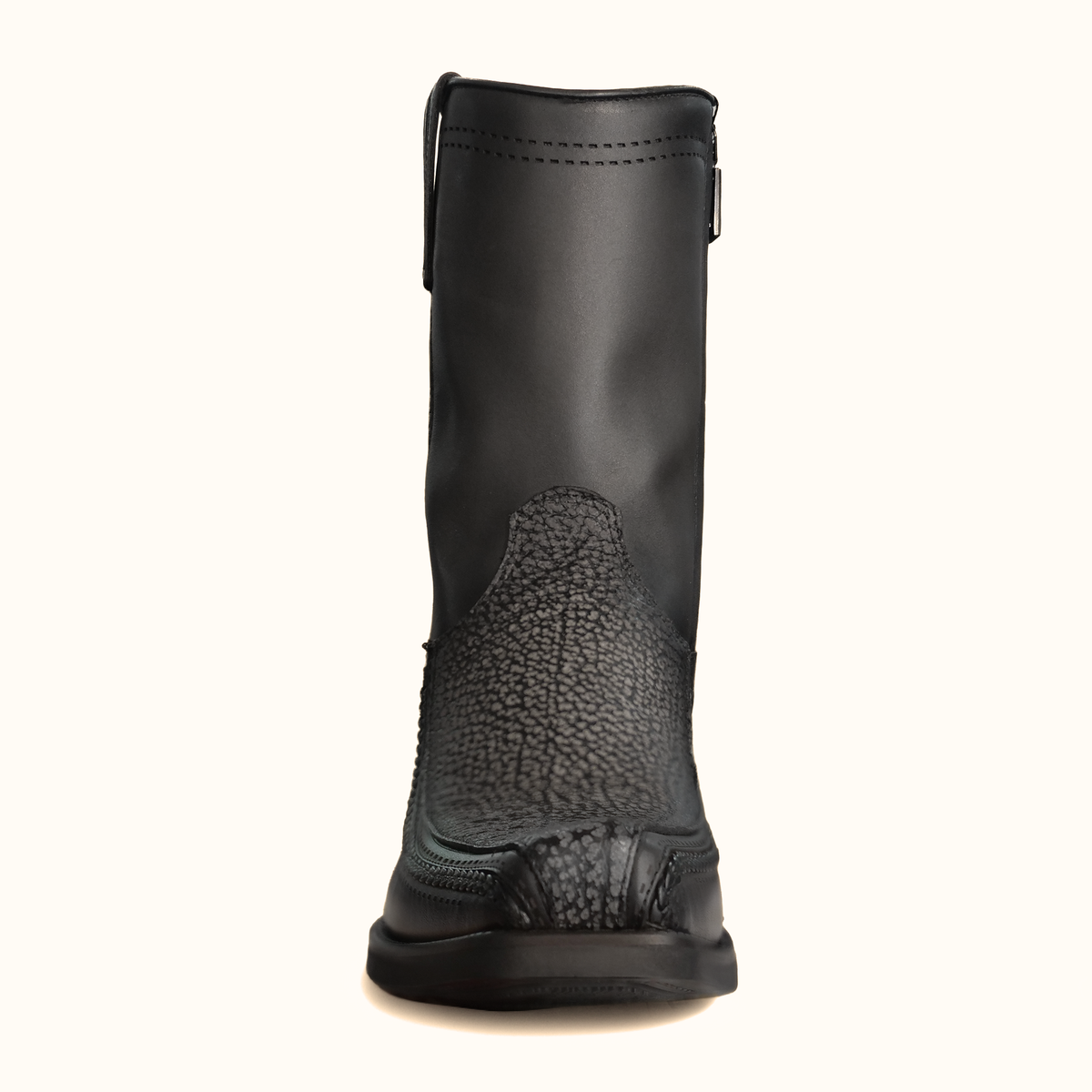Cuadra men’s grey American bison narrow square toe cowboy boots front view