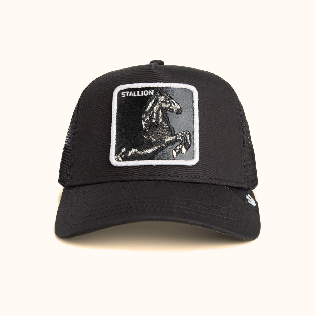 Goorin Bros. Stallion Trucker Hat black mesh front view