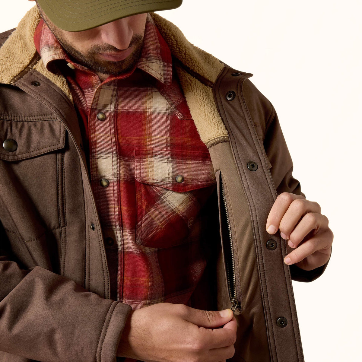 Ariat Vernon Sherpa 2.0 Jacket in brown front open view