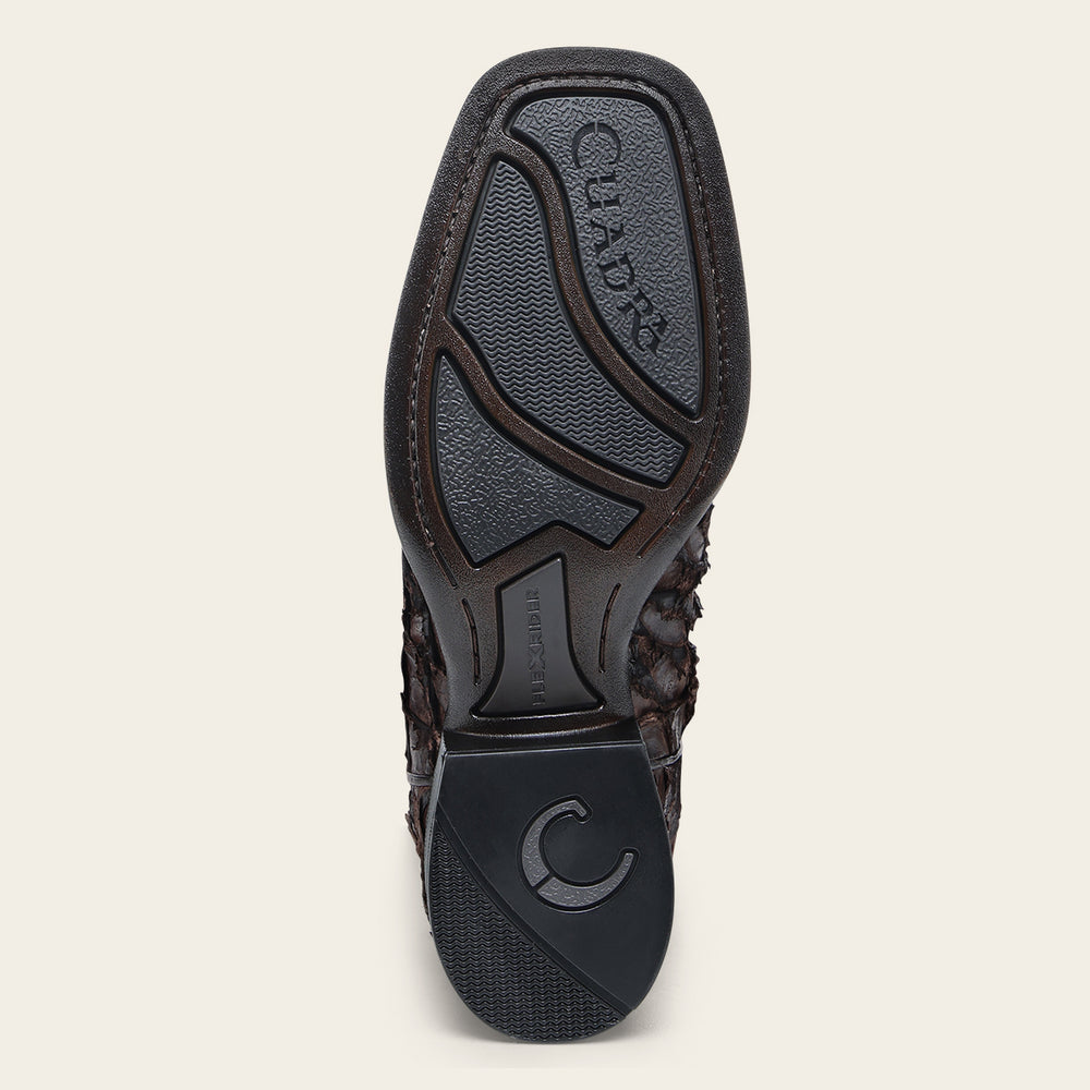Luxury Honey Rodeo Boot In Genuine Poisson And Bovine Leather