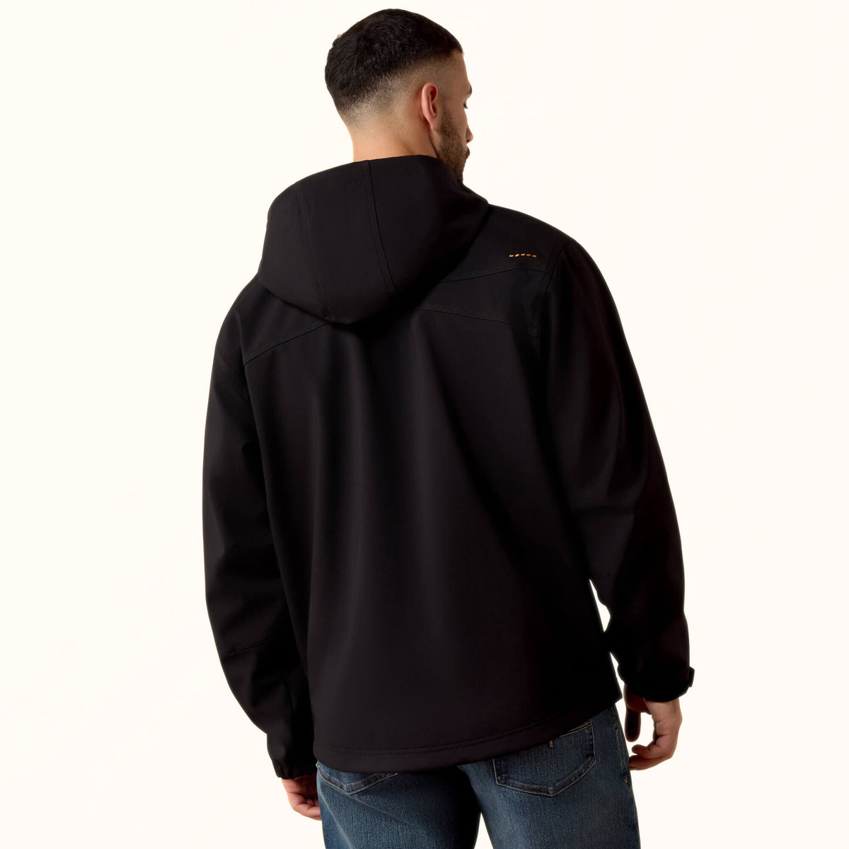 Ariat Rebar DuraStretch Utility Softshell Hoodie in black back view