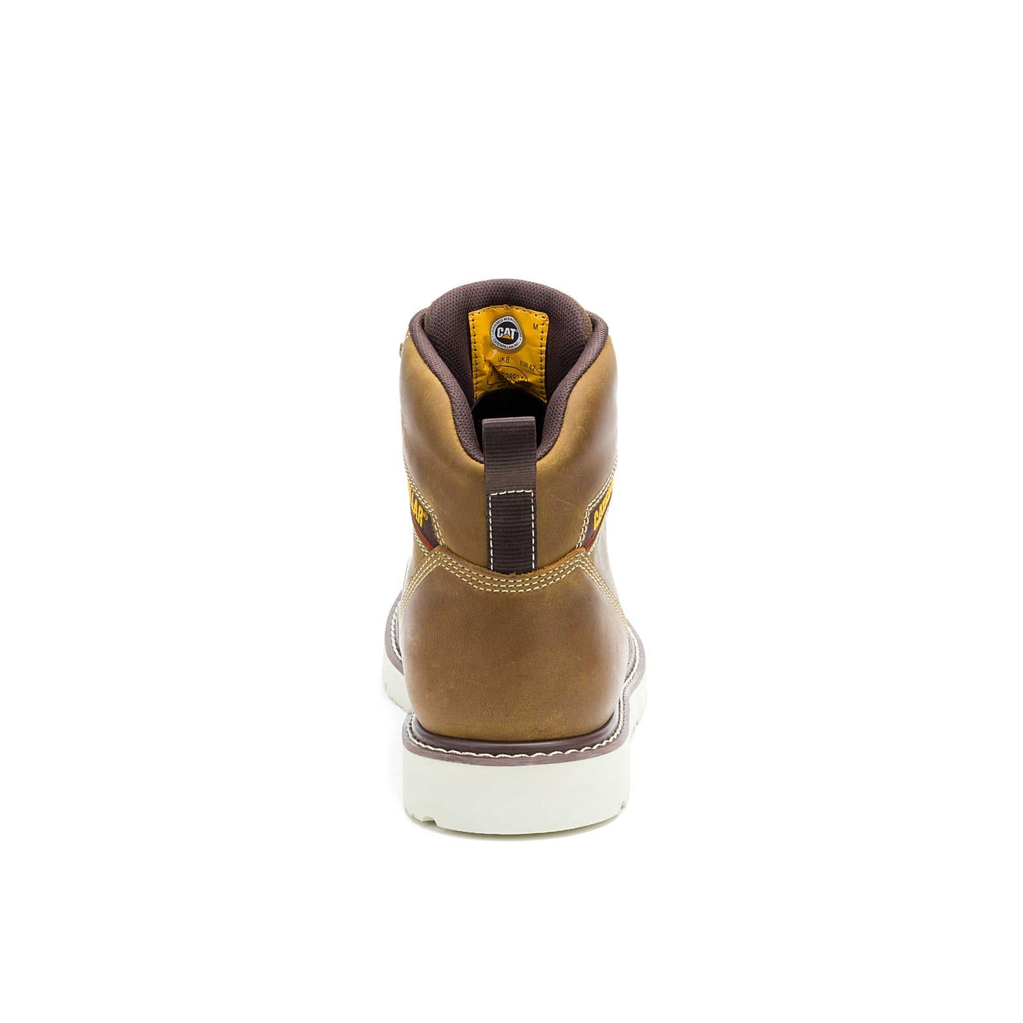 CAT Reclaimer wedge work boot rear heel view