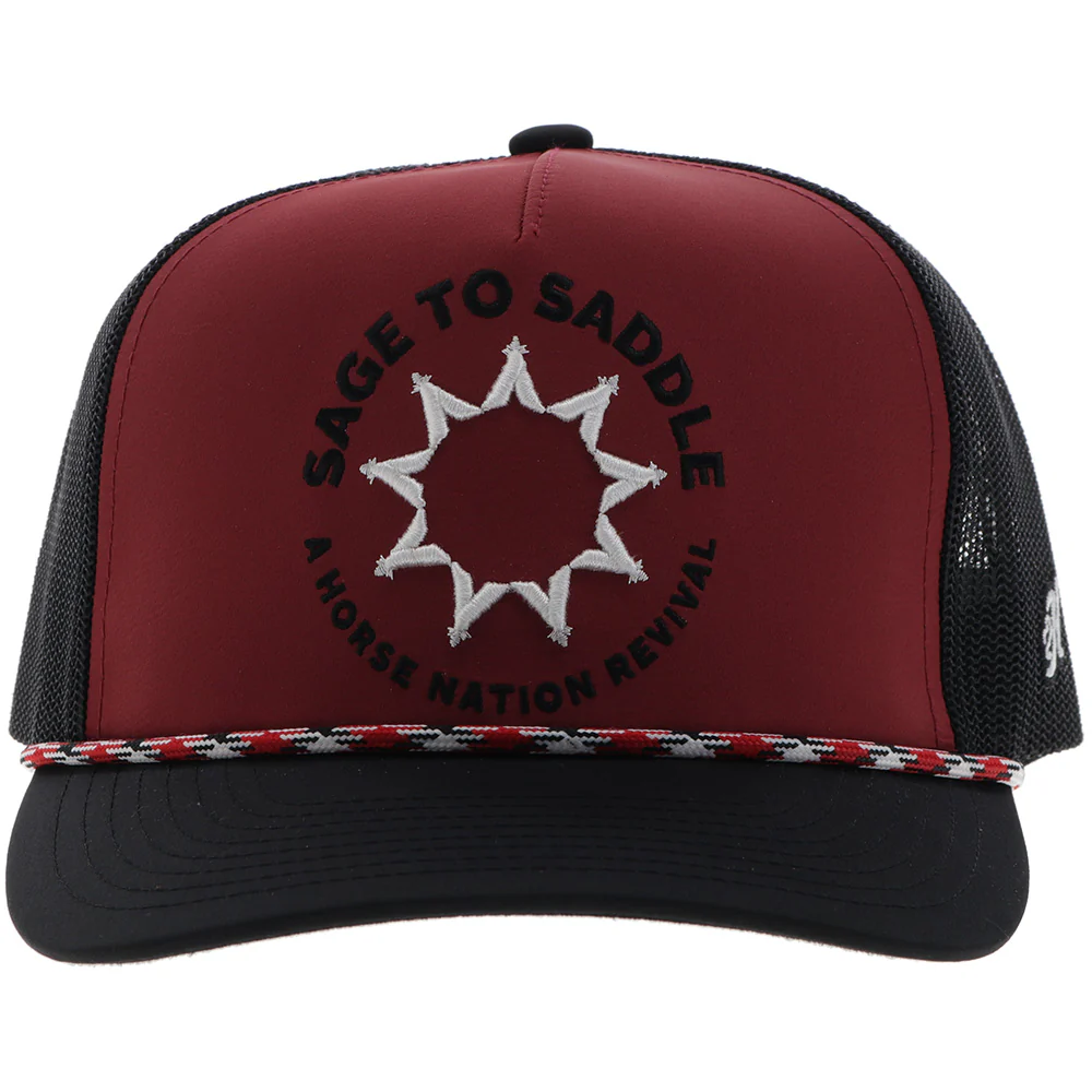 Sage To Saddle Hat Red/Black W/Black & White Stiching