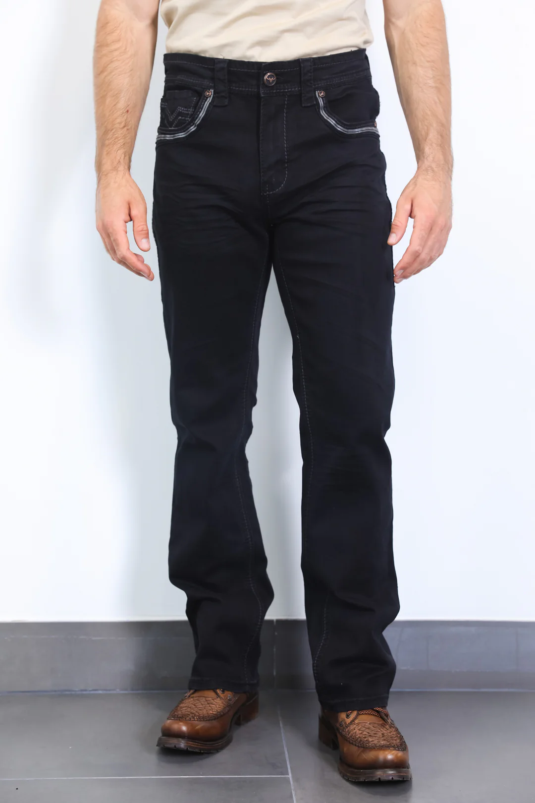 Holt Men's Black Slim Boot Cut Jeans