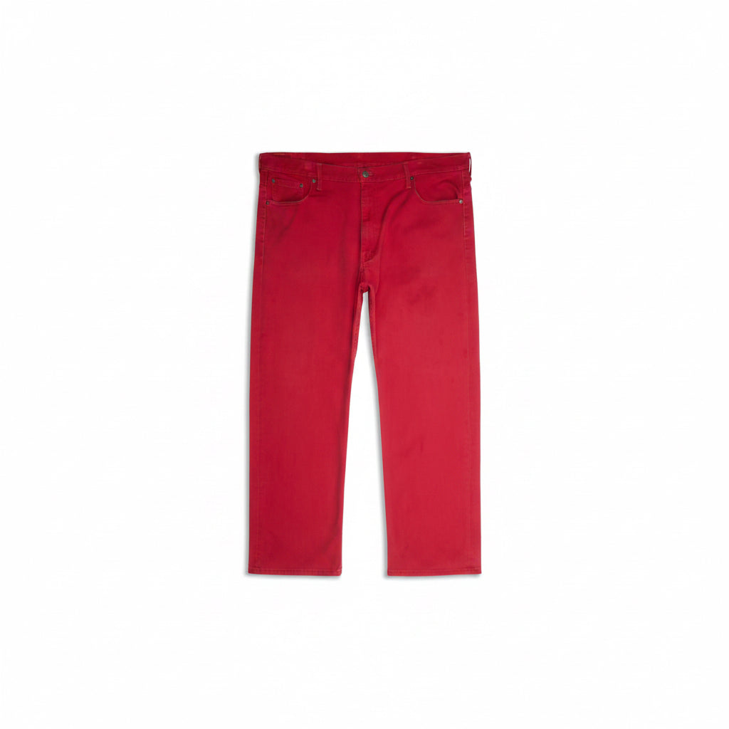Levi’s 569 Loose Straight Fit Men’s Jeans front view in red denim