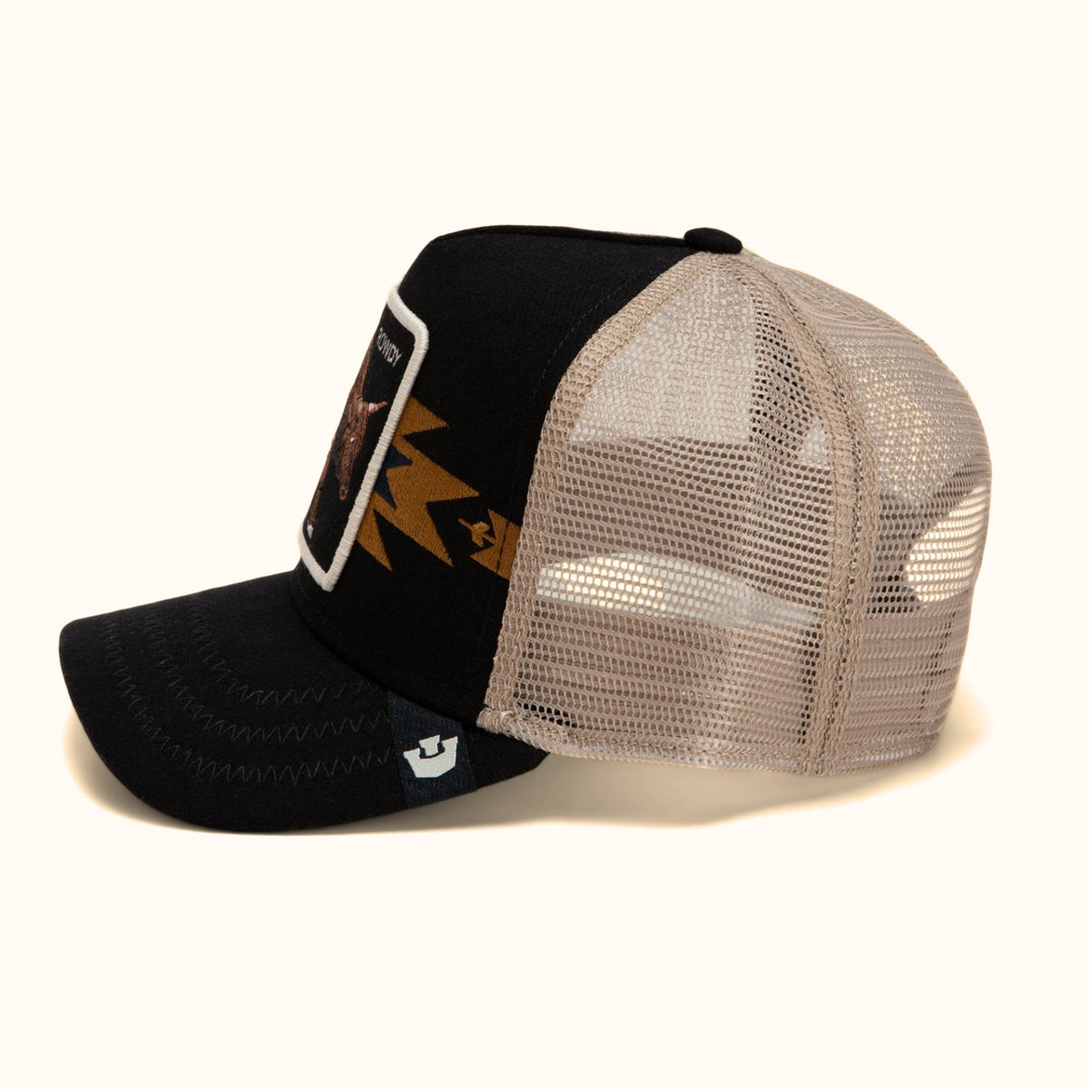 Goorin Bros. Canyon Rowdy black trucker hat side view