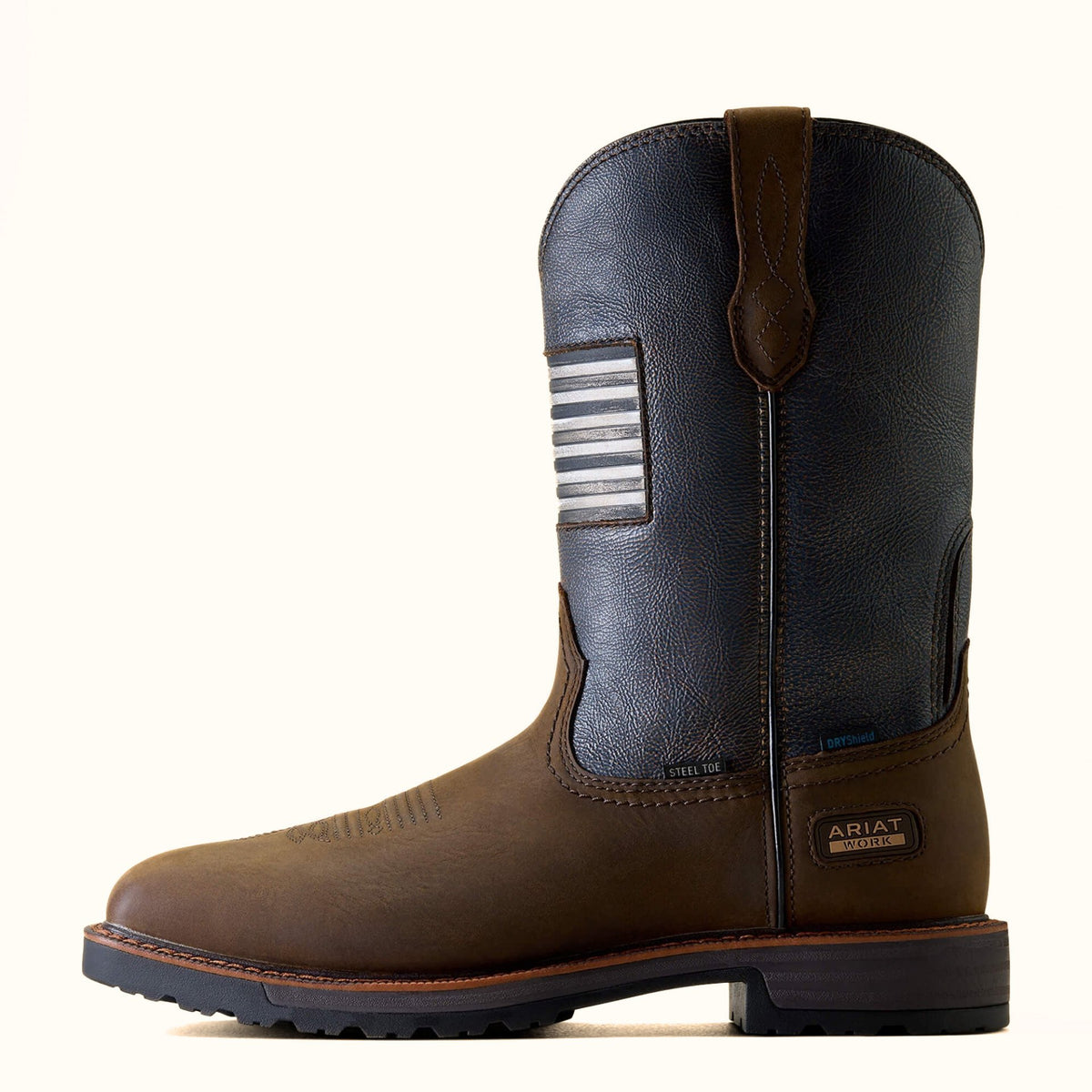 Ariat Activator Patriot waterproof steel toe work boot side view
