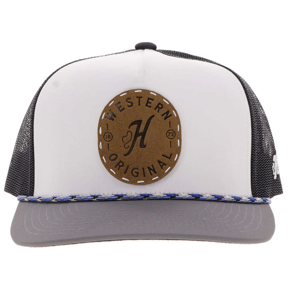 "Spur" Hat White/Charcoal W/Leather