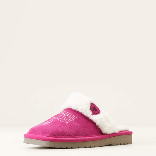 Ariat Jackie Square Toe Slipper Pink angled view