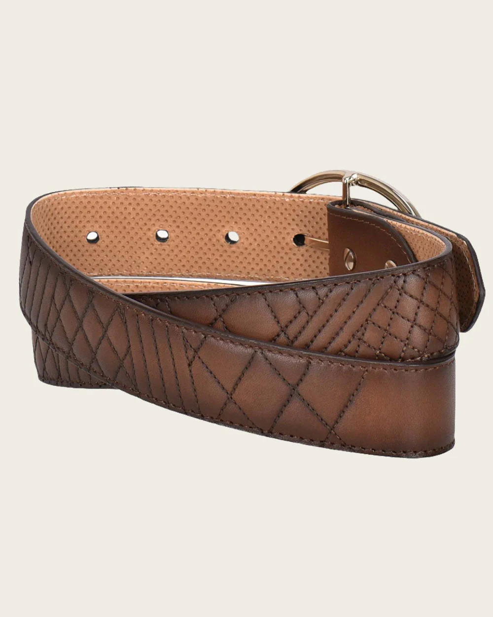 Brown Embroidered Belt