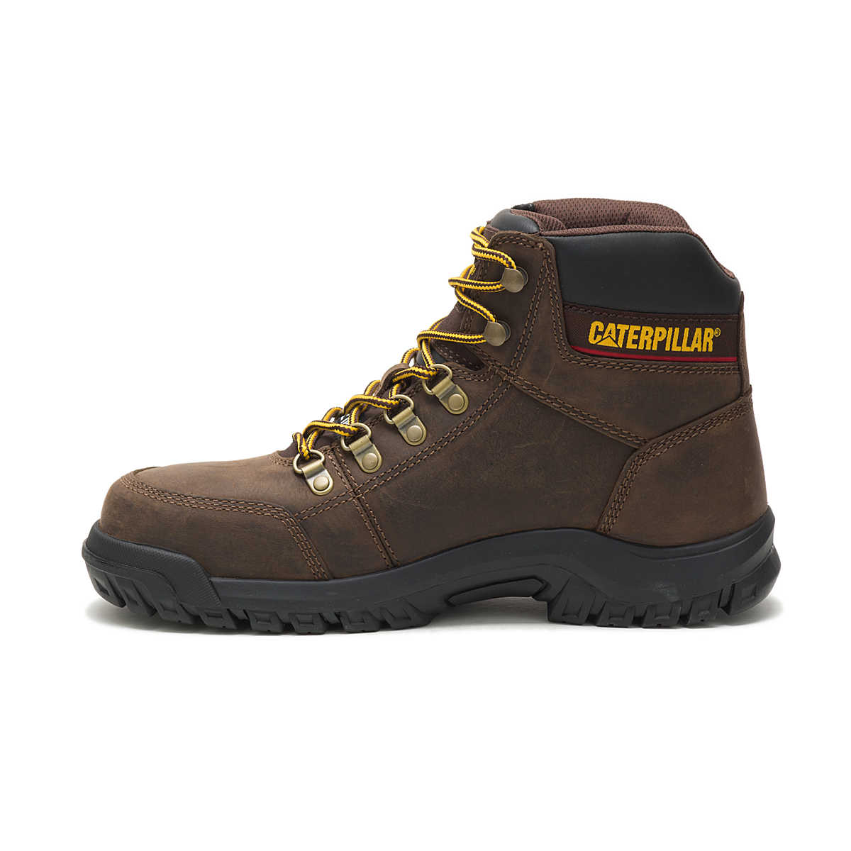 Side profile view of CAT Outline Steel Toe Work Boot
