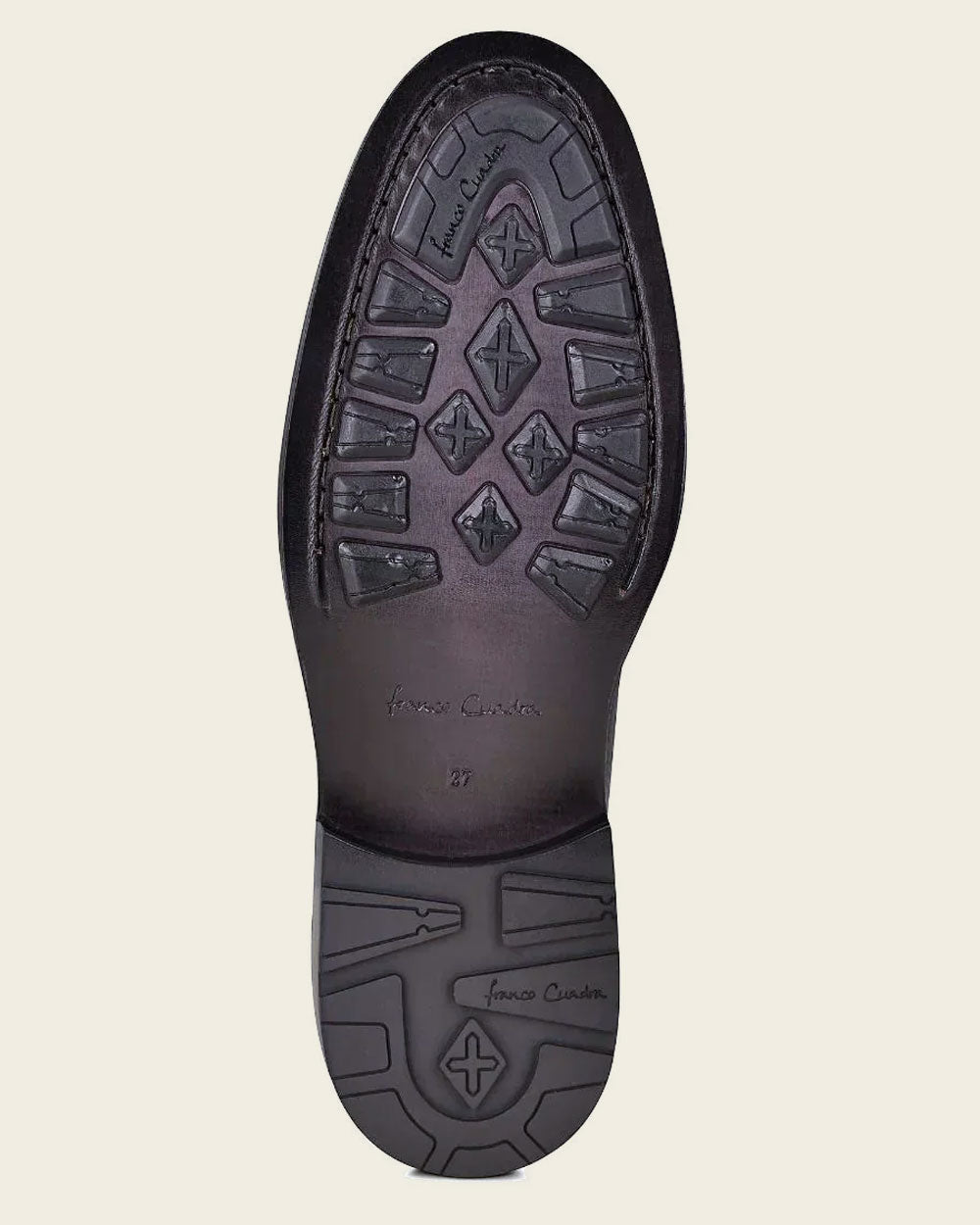 Bota de vestir de cuero de venado negro hecha a mano