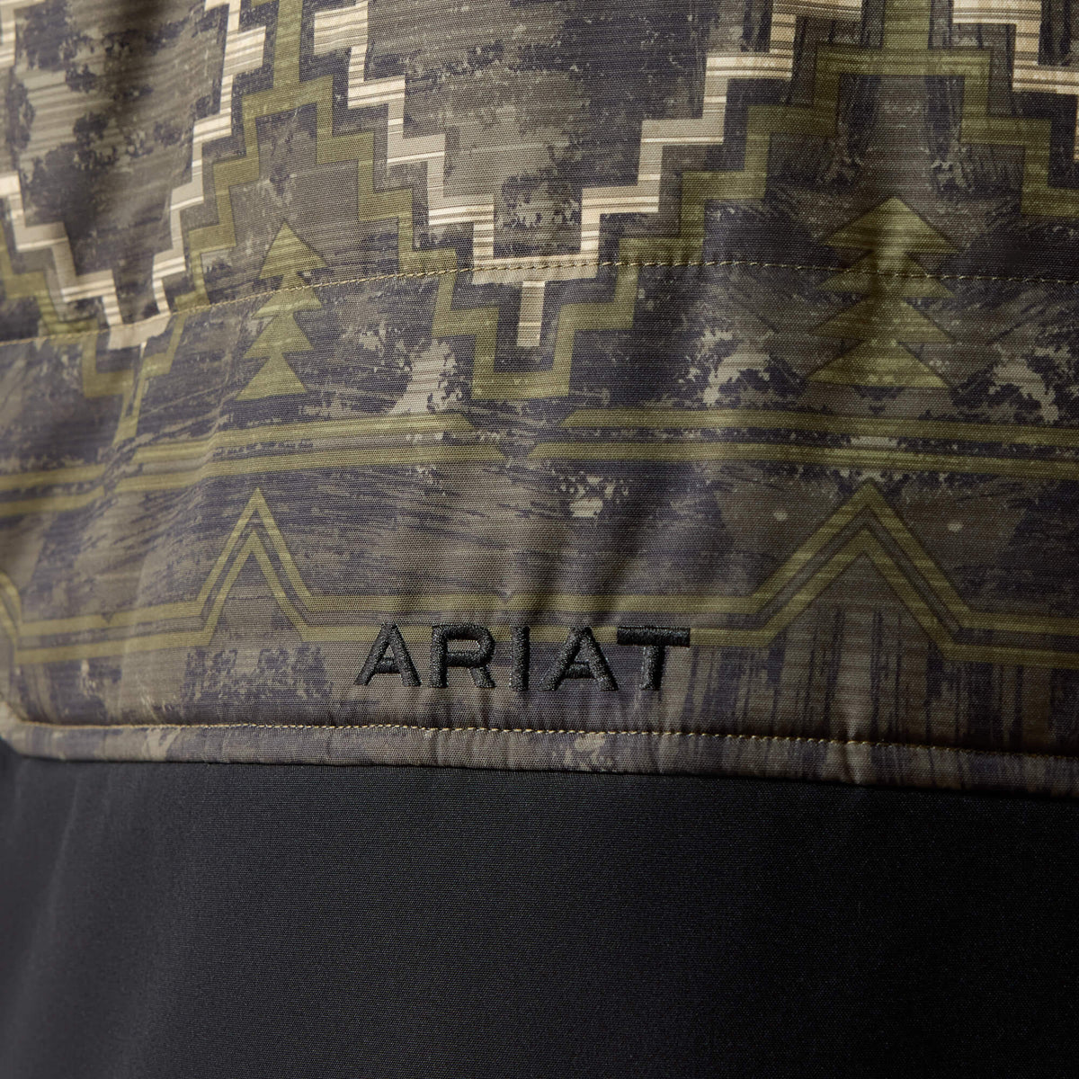Ariat Titan Insulated Jacket in black Western print logo view