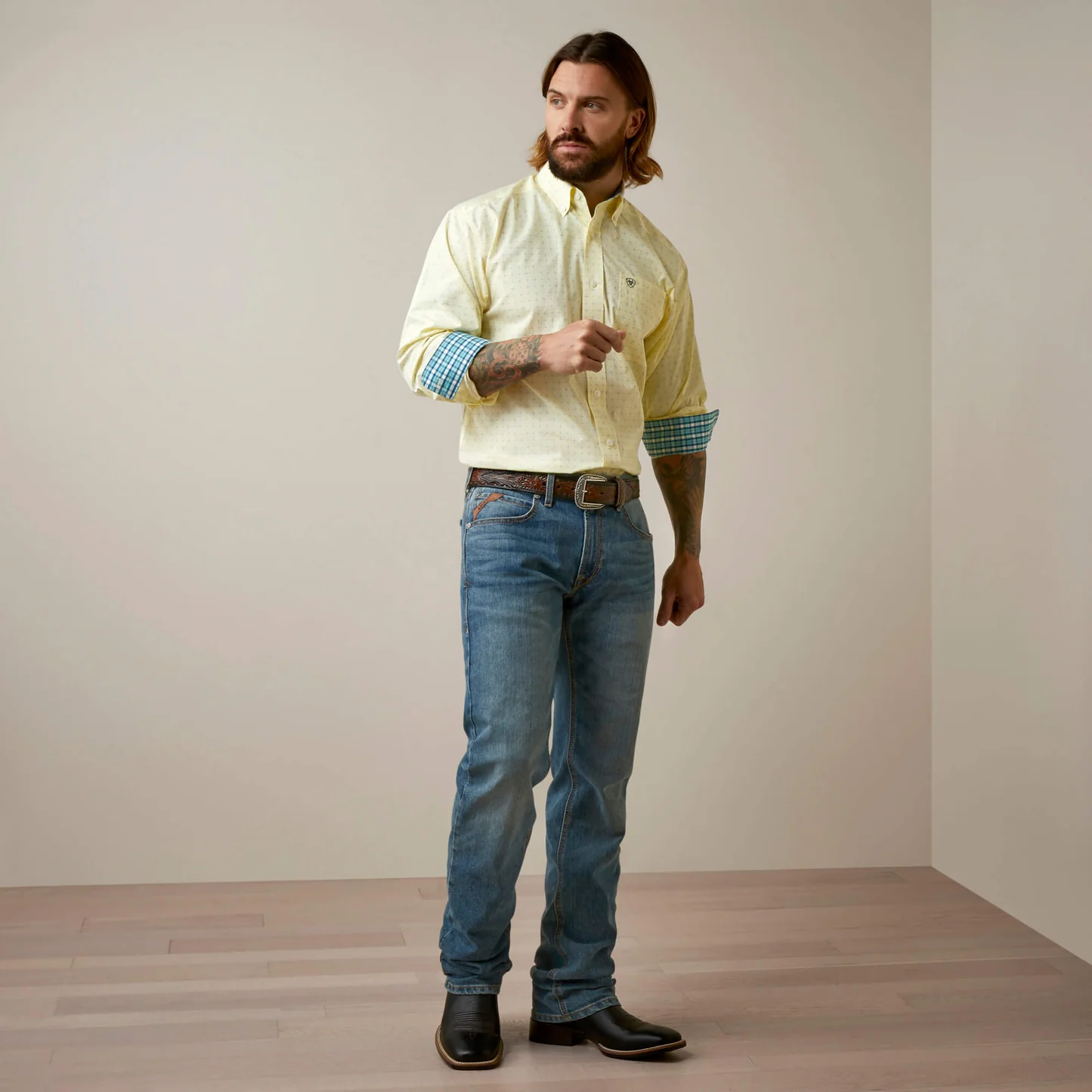 Ariat Wrinkle Free Cade Classic Fit Shirt full outfit view