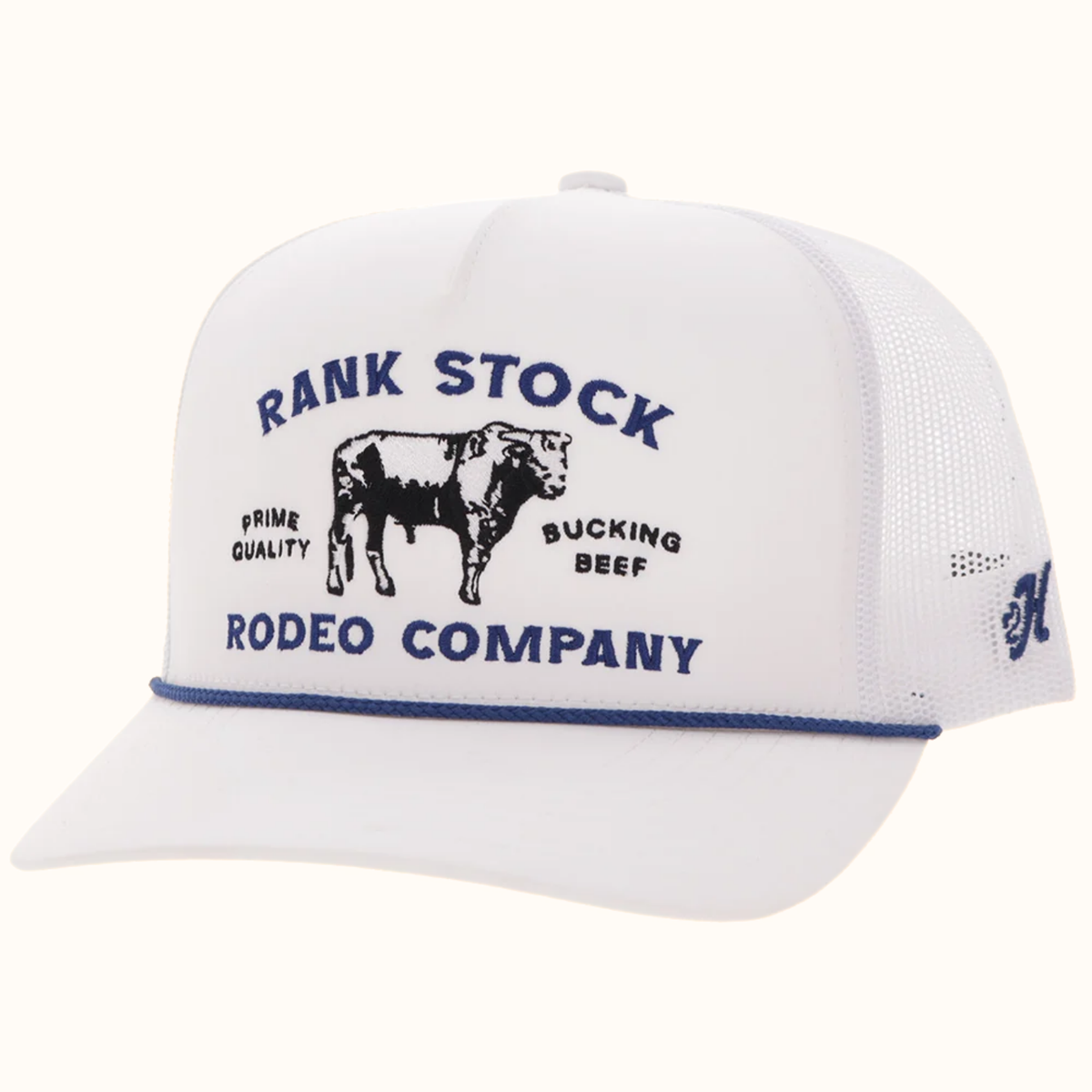 Hooey Rank Stock White Snapback Hat angle view