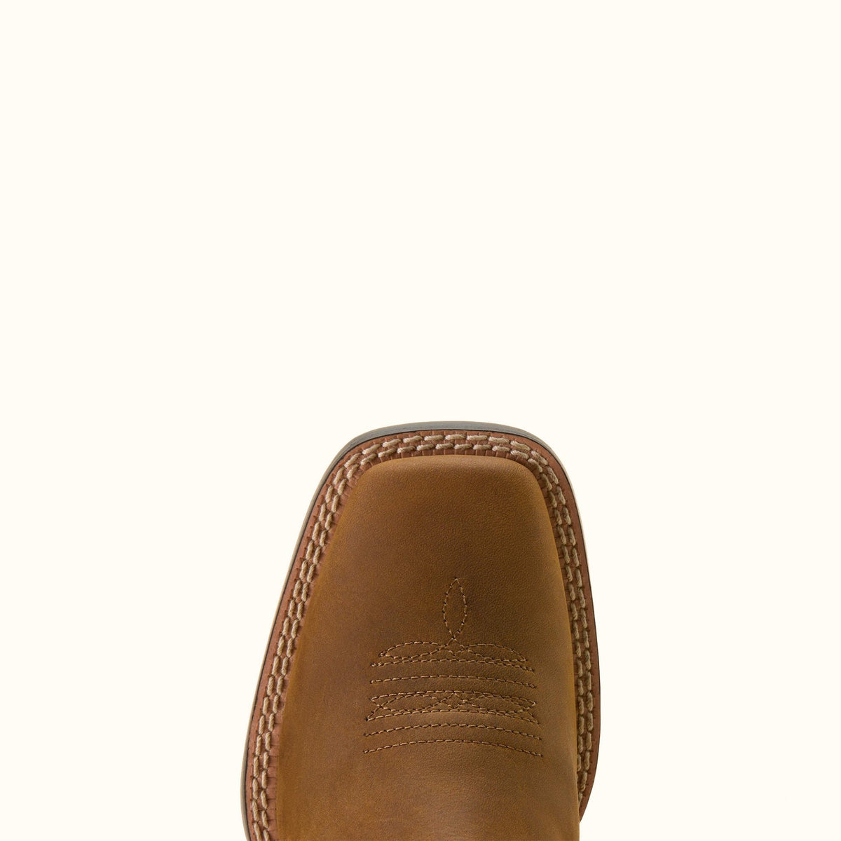Ariat Wild Bloom girls’ brown leather cowboy boot toe view
