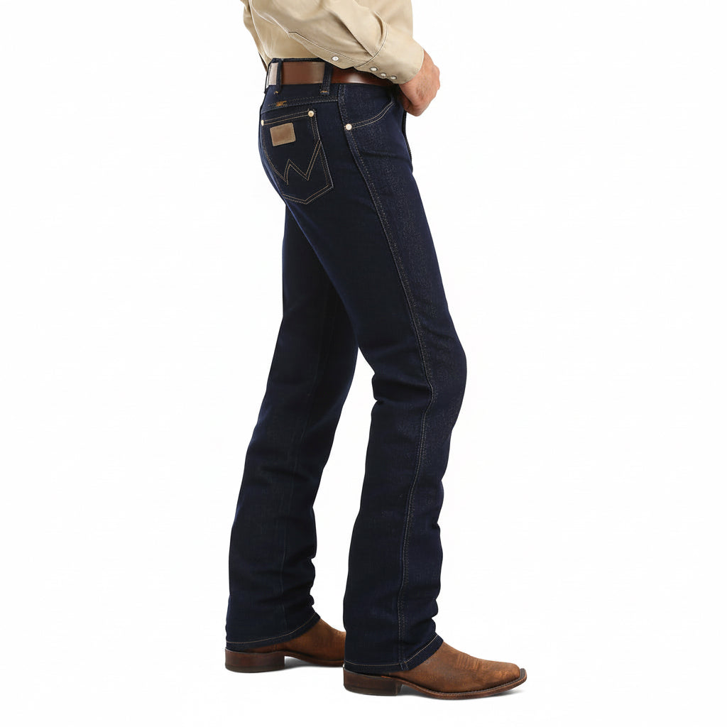 Wrangler Cowboy Cut Original Fit Active Flex Jeans side view on model