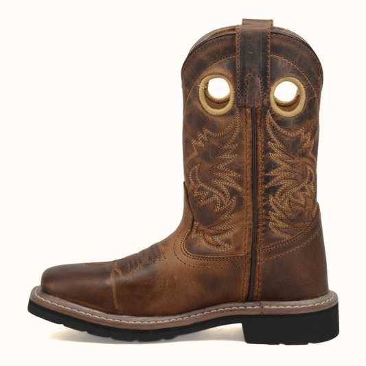 Side view of Dan Post Brown Amarillo Western boot