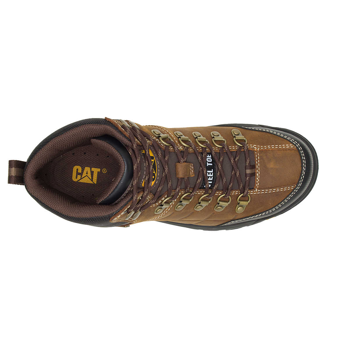 CAT Threshold Waterproof Steel Toe Work Boot top view