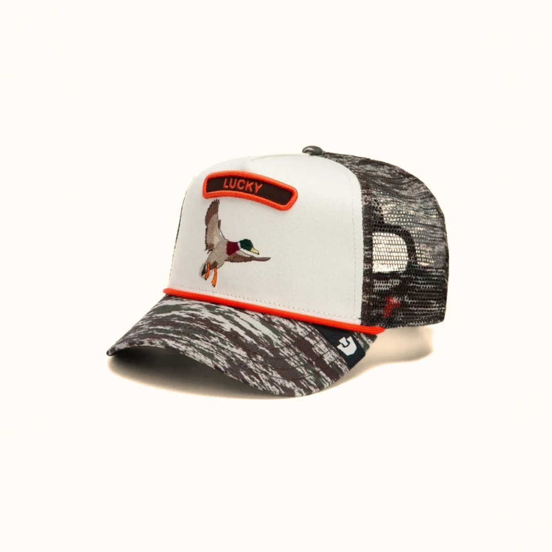 Goorin Bros. Camo Rocker Duck trucker hat angle view