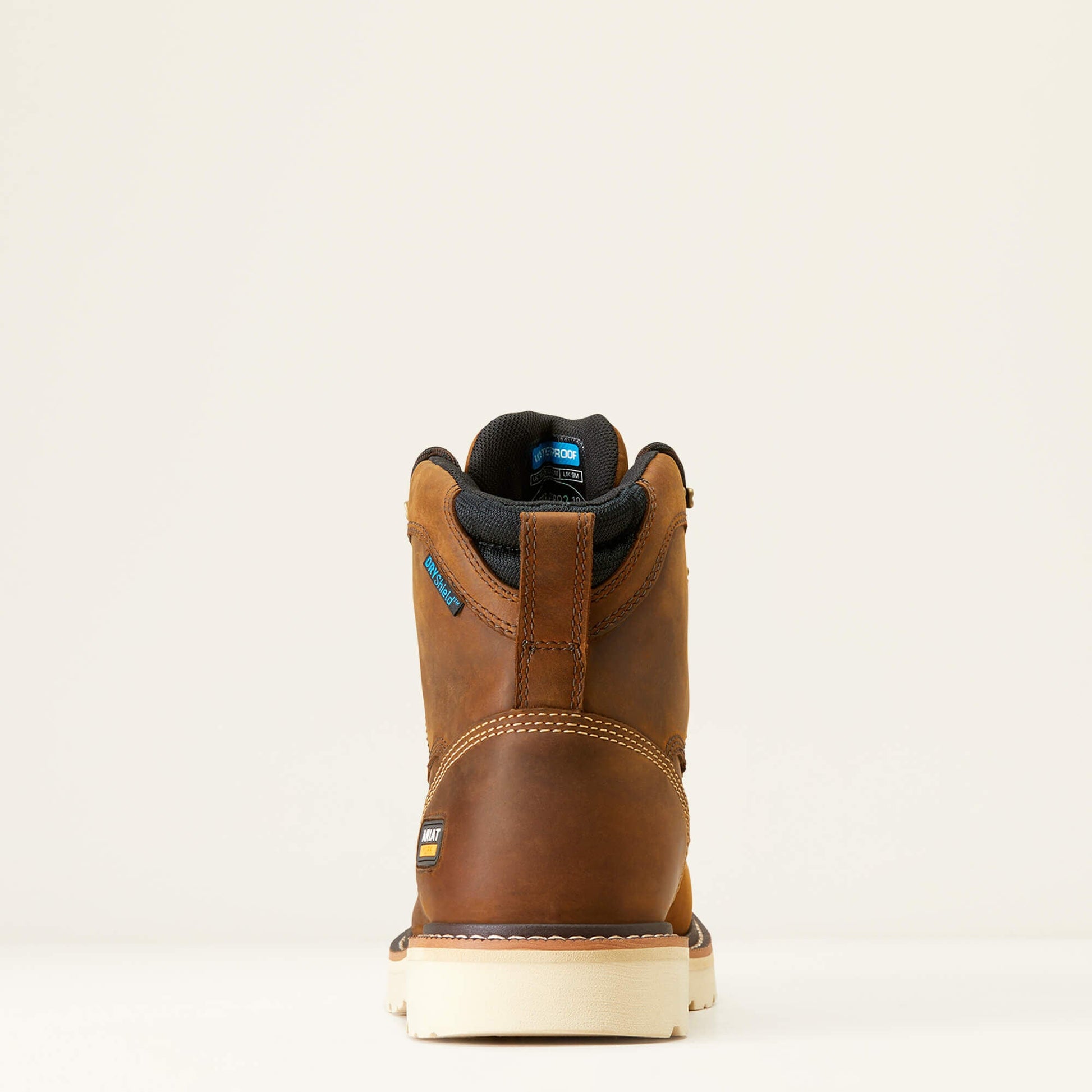 Ariat Rebar Lift 6 inch Waterproof Work Boot back view with padded collar