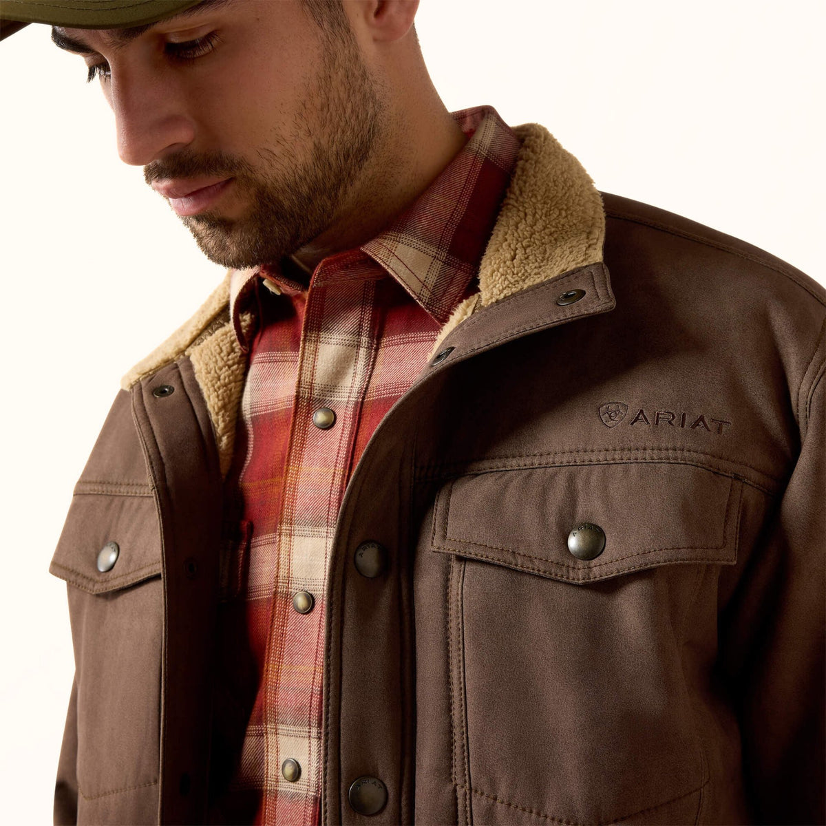 Ariat Vernon Sherpa 2.0 Jacket in brown front close-up view